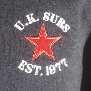 UK Subs - 1977 - Black Zip Hoodie w/ front embroidery