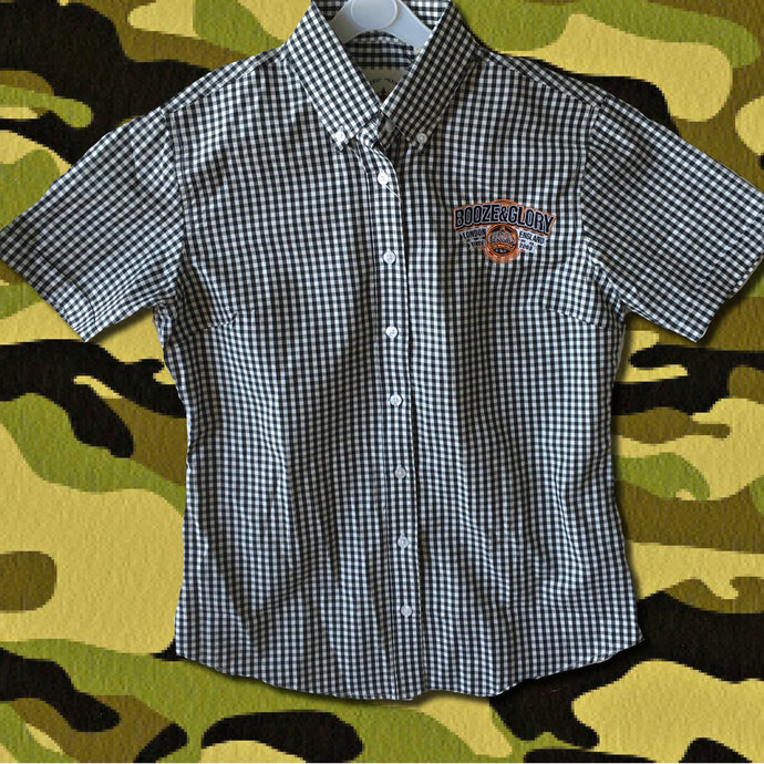 Booze & Glory - Black & White Relco  Checked Shirt