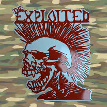 The Exploited - Mohawk  Skull - White Backed - Metal Wall Art