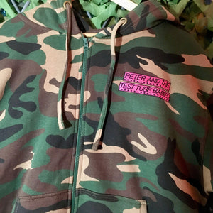 Peter & The Test-Tube Babies - Embroidered  Zip Camo Hoodie
