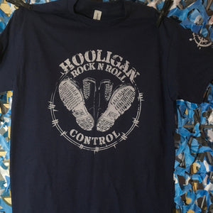 Control - Navy Blue  Boots Logo Tee with Sleeve Print