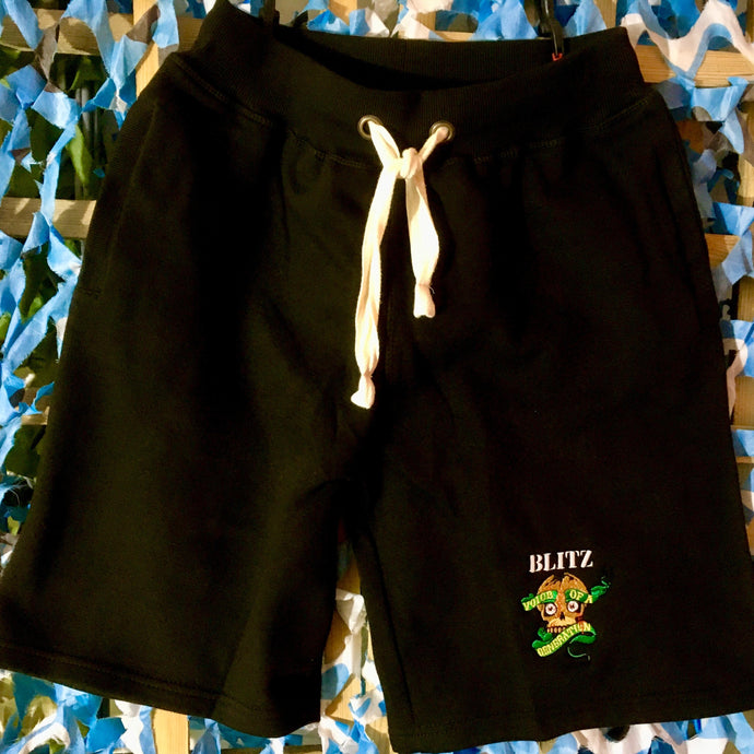 Blitz  - Voice of a Generation - Embroidered Black Shorts