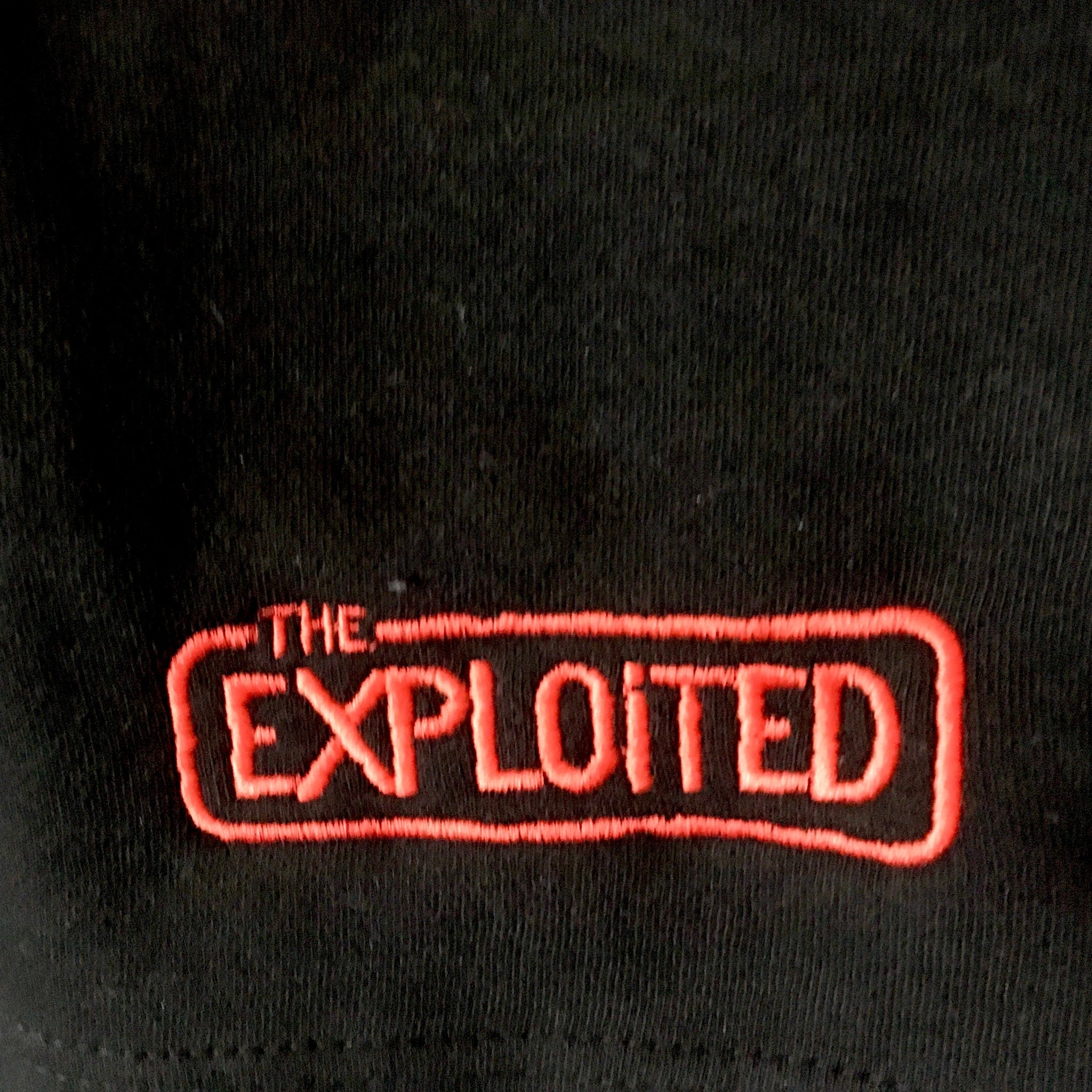 Expl0ited Merch The Exploited - Red Logo - Embroidered Black Shorts – Mainstage Merch