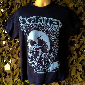 Exploited  - Mens Navy Blue Skull Tee