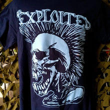 Exploited  - Mens Navy Blue Skull Tee