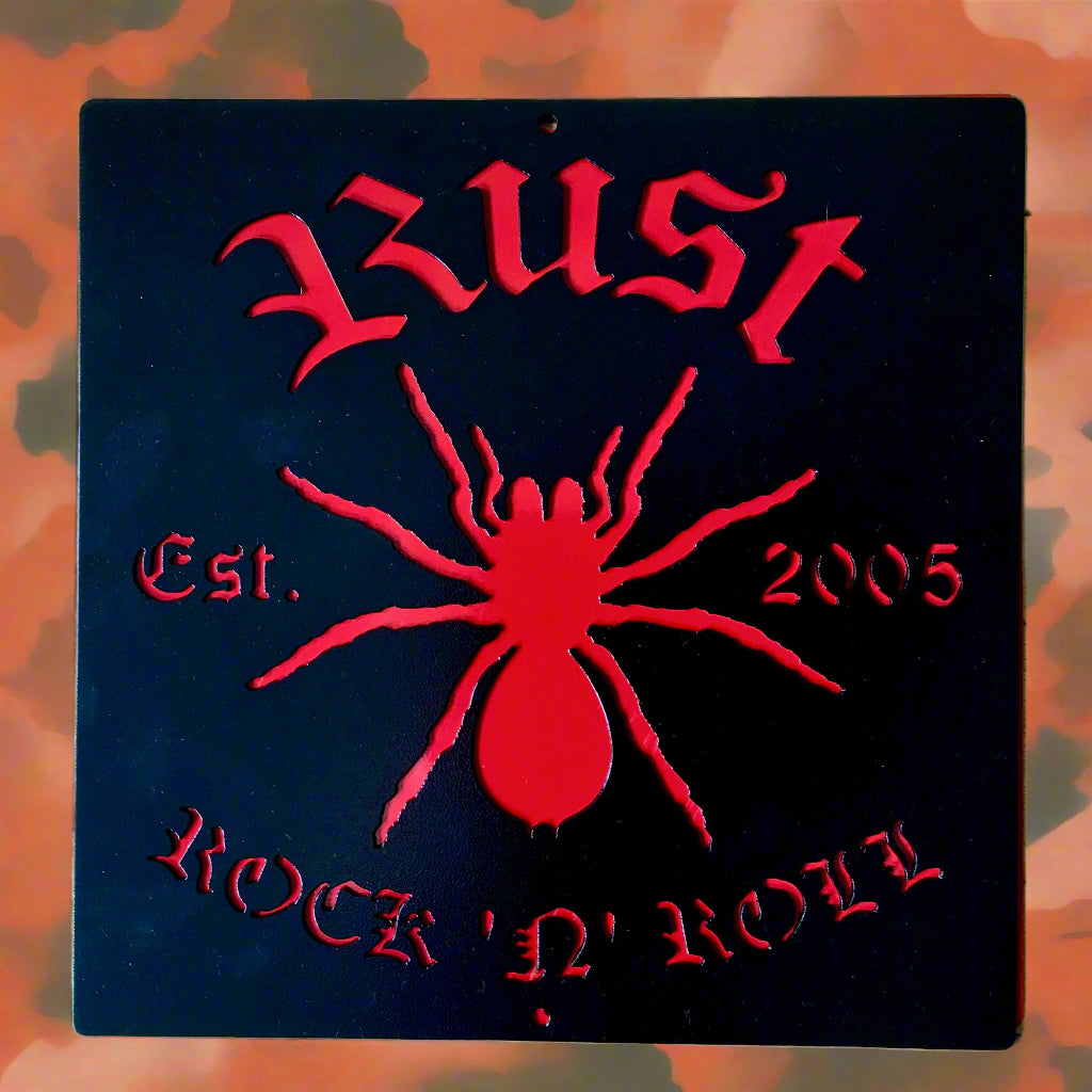 RUST Spider Logo - Metal Wall Art
