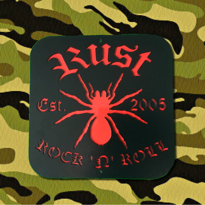 RUST - Spider Logo - Metal Wall Art