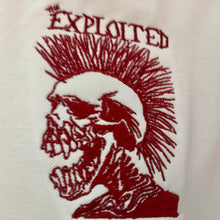 the Exploited - White Polo Shirt with Maroon Trim