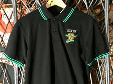 Blitz - Black Embroidered Polo with Green Trim