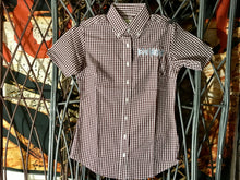 The Business - Ladies - Burgundy Gingham Check Shirt