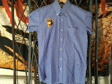 Infa-Riot - Mens - Blue - Mohawk Skull  Check Shirt
