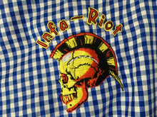 Infa-Riot - Mens - Blue - Mohawk Skull  Check Shirt