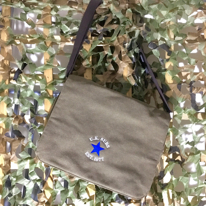 UK SUBS - Vintage Military Green - Blue Star - Washed Canvas - Despatch Bag