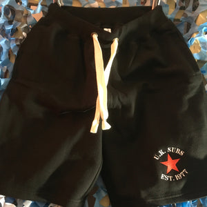 UK SUBS - Embroidered  Black Shorts