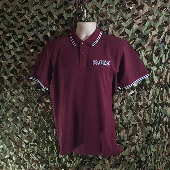 The Business - Claret Polo with Light Blue Trim