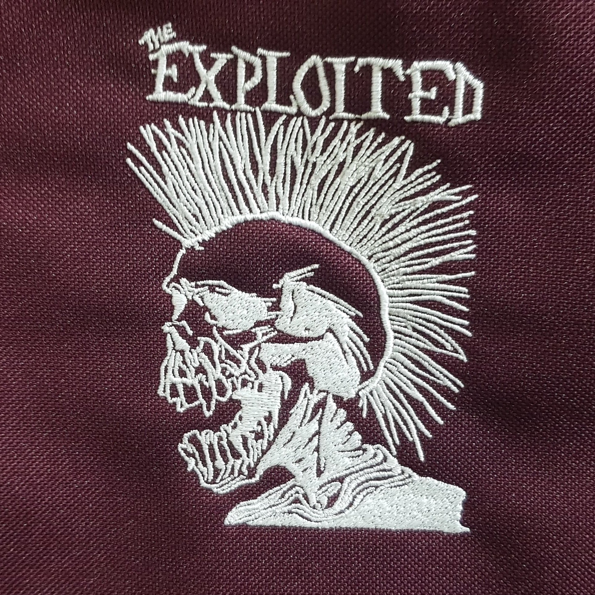 Expl0ited Merch The Exploited - Skull Logo - Maroon Canvas Messenger Bag – Mainstage Merch