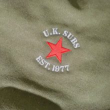 UK SUBS - Vintage Military Green - Red Star - Washed Canvas - Despatch Bag
