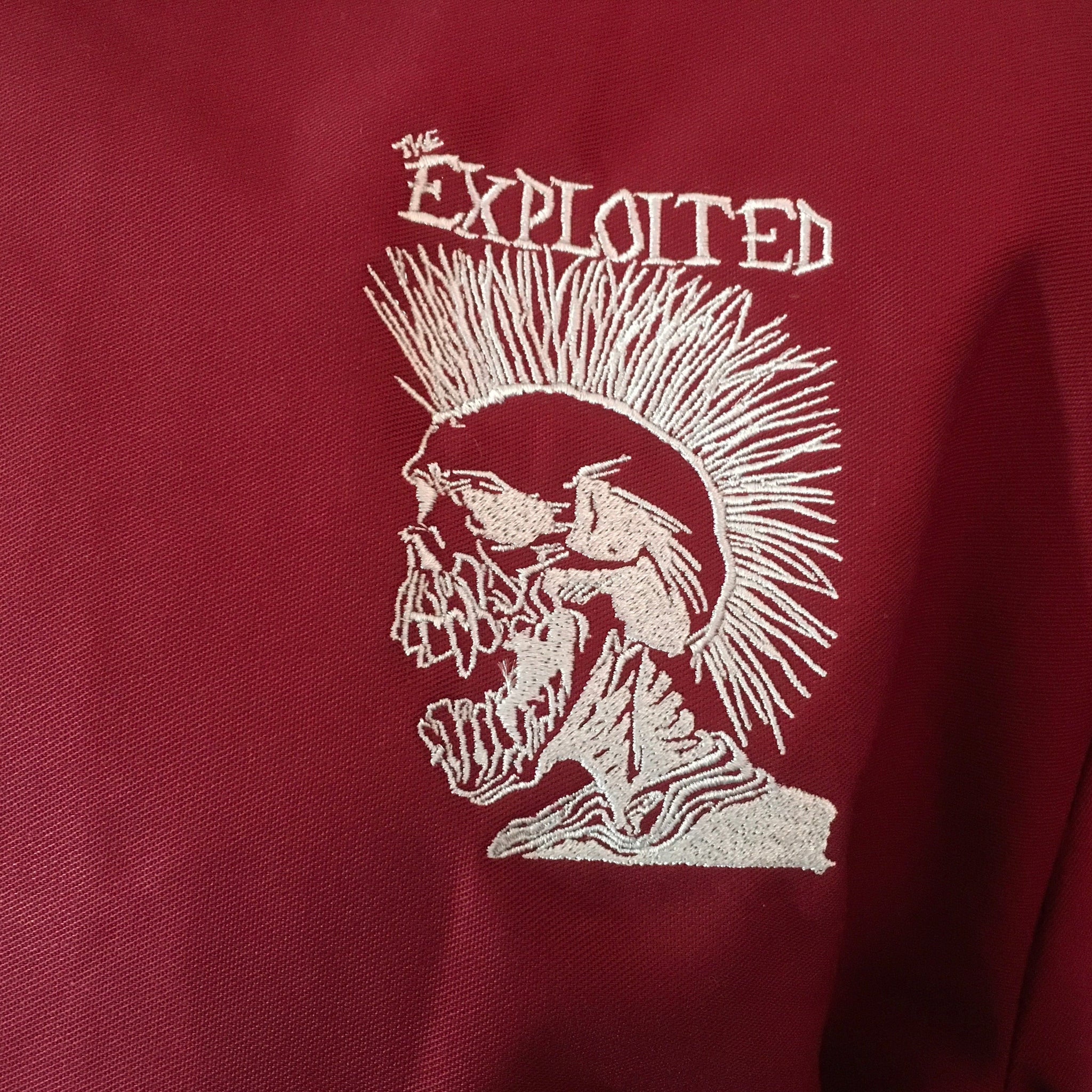Expl0ited Merch The Exploited - Burgundy Harrington Jacket – Mainstage Merch
