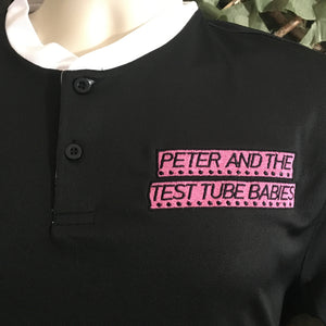 Peter & The Test Tube Babies - Black  Sports Tee with White Trim