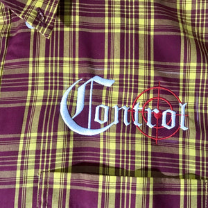 Control - Mens Burgundy & Mustard Check Shirt