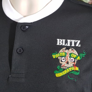 Blitz - Voice Of A Generation  - Black Sports Tee with White Trim