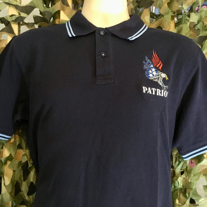 Patriot - Navy Polo with Light Blue Trim