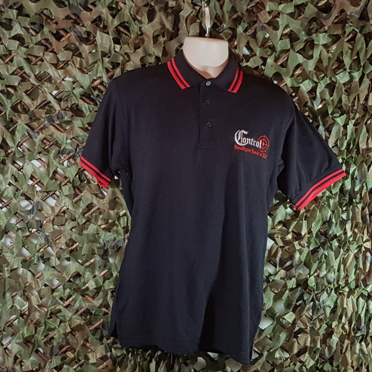 Control - Embroidered Polo - Black with Red Trim – Mainstage Merch