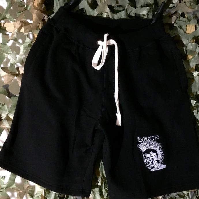 The Exploited - White Mohawk Skull - Black Shorts