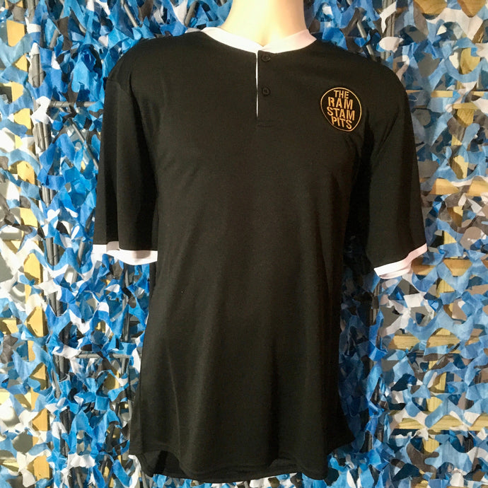 The Ramstampits - Black Sports Tee with White Trim
