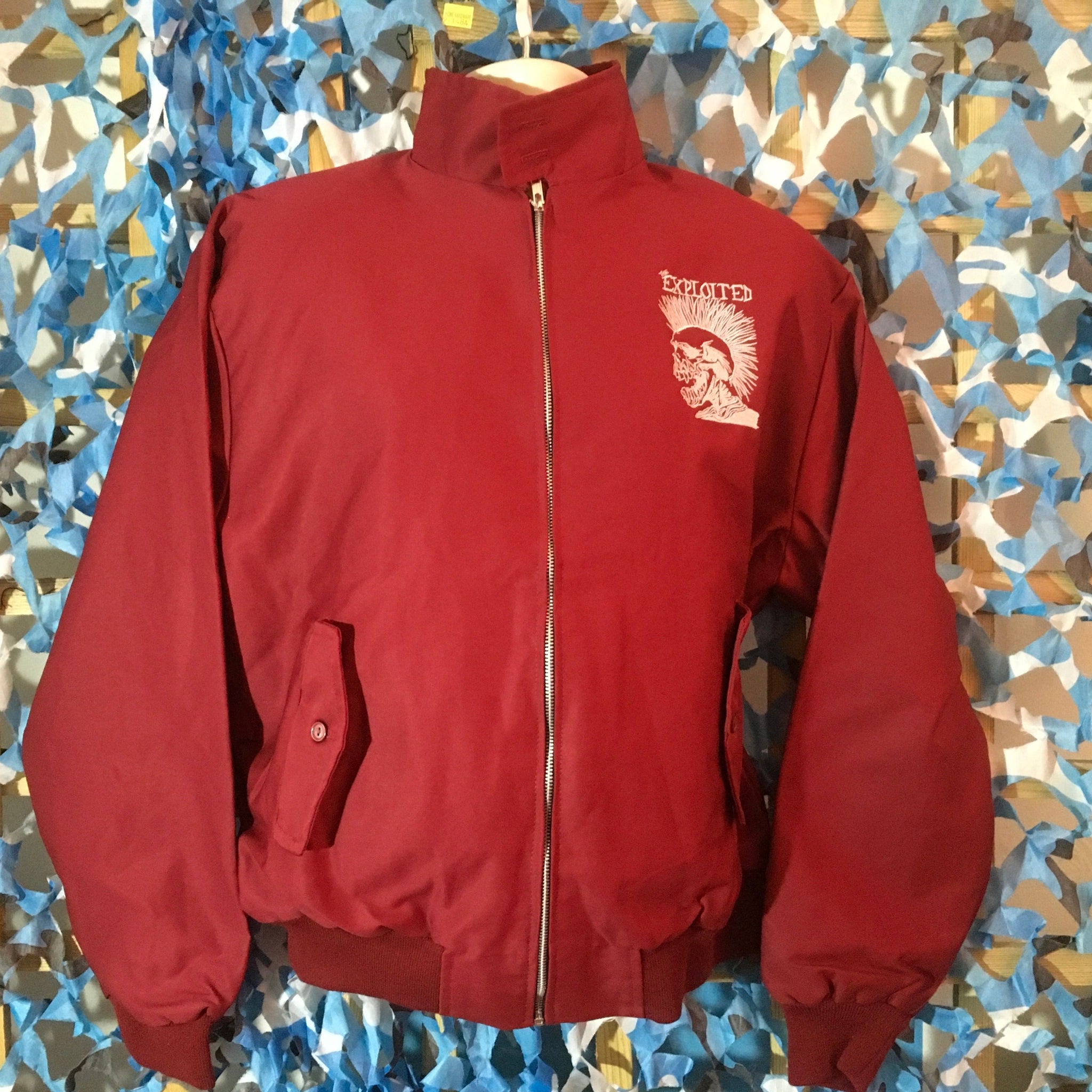 Expl0ited Merch The Exploited - Burgundy Harrington Jacket – Mainstage Merch