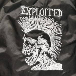 The Exploited - Black Rain Jacket - with Embroidered Skull Logo