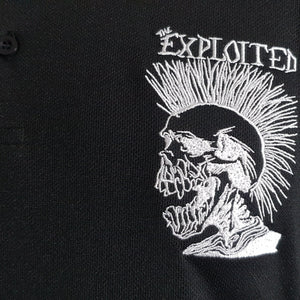 The Exploited-  Sports Top, Black with White Trim