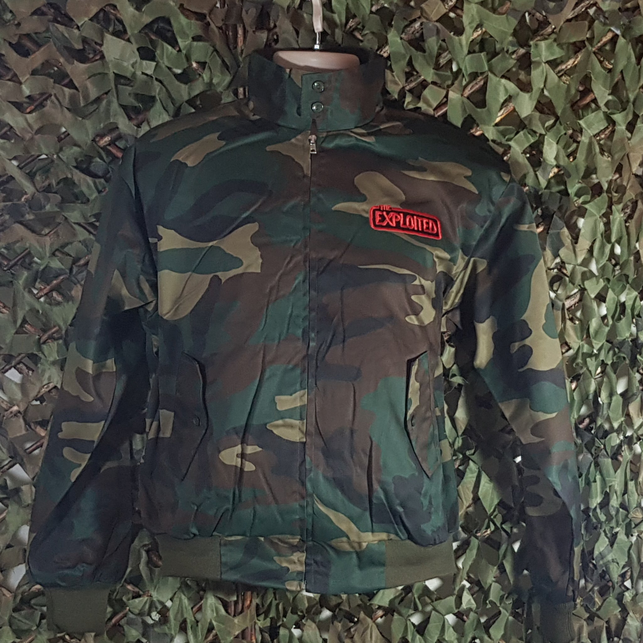 The Exploited Camouflage Harrington Jacket with Front Embroidery Only