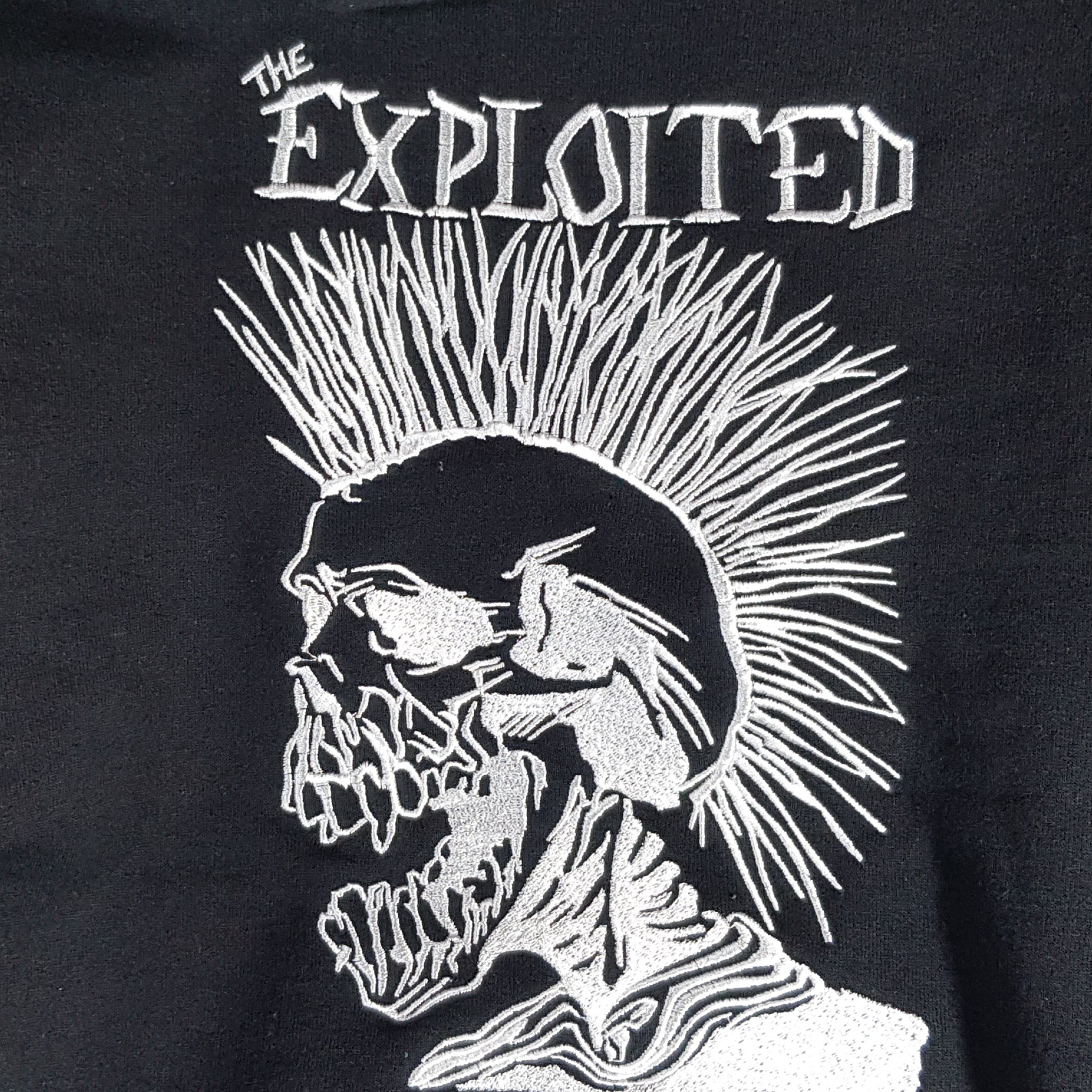 Expl0ited Merch The Exploited - Skull Hoodie with Front & Back Embroidery – Mainstage Merch
