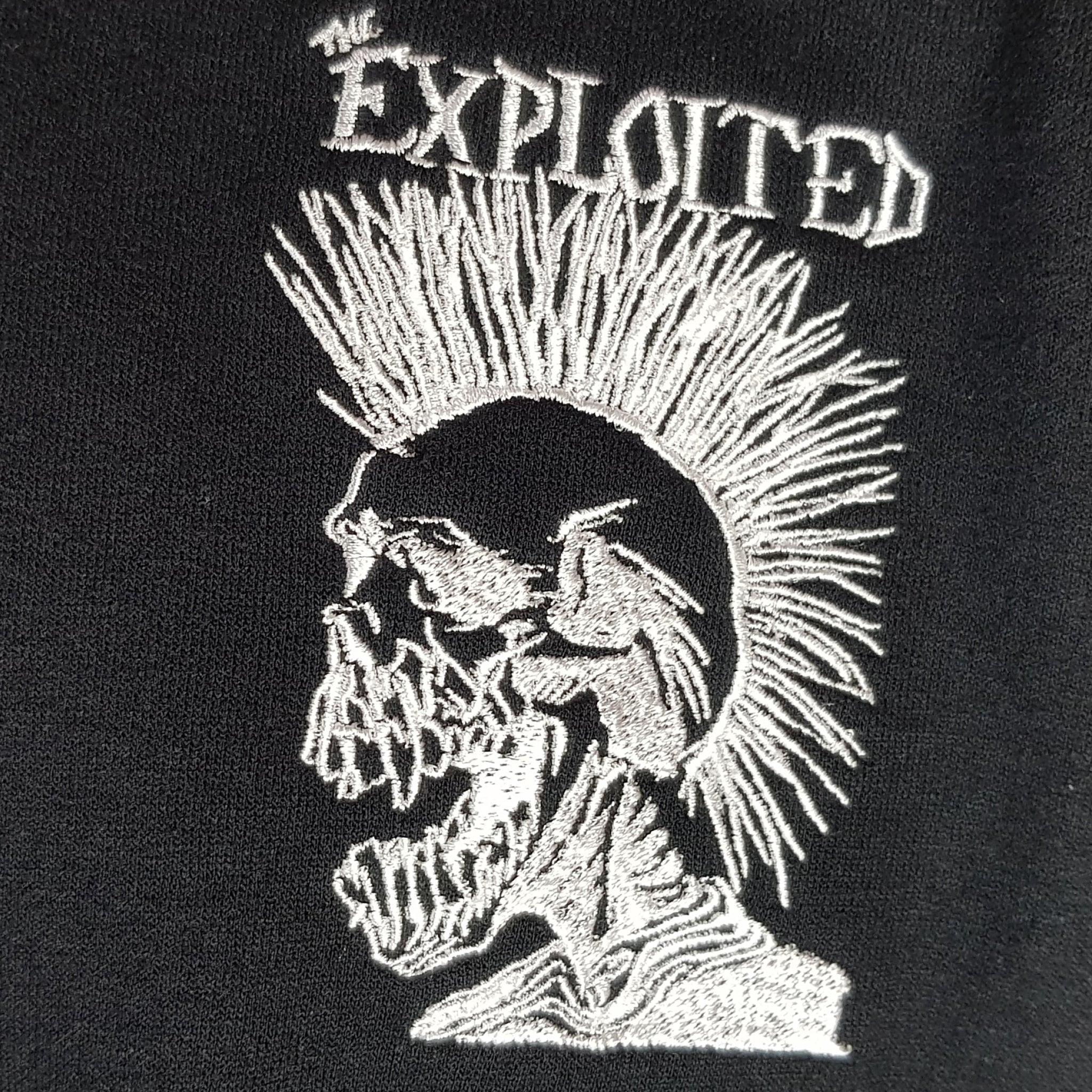 Expl0ited Merch The Exploited - Skull Hoodie with Front & Back Embroidery – Mainstage Merch