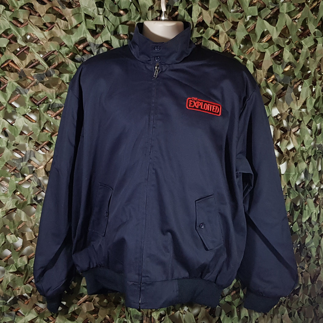 Expl0ited Merch The Exploited - Black Harrington Jacket - red logo – Mainstage Merch