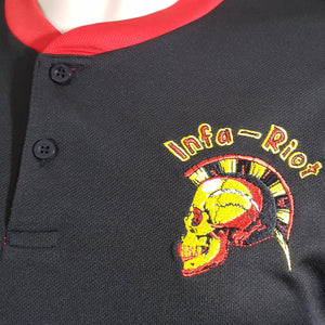 Infa Riot  - Black Sports Tee with Red Trim