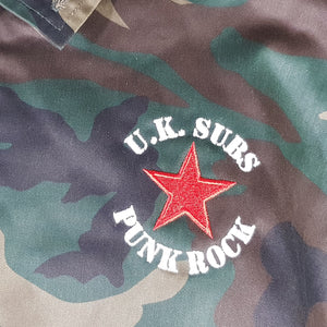 UK Subs - Red Star - Camouflage Harrington w/ Front & Back Embroidery